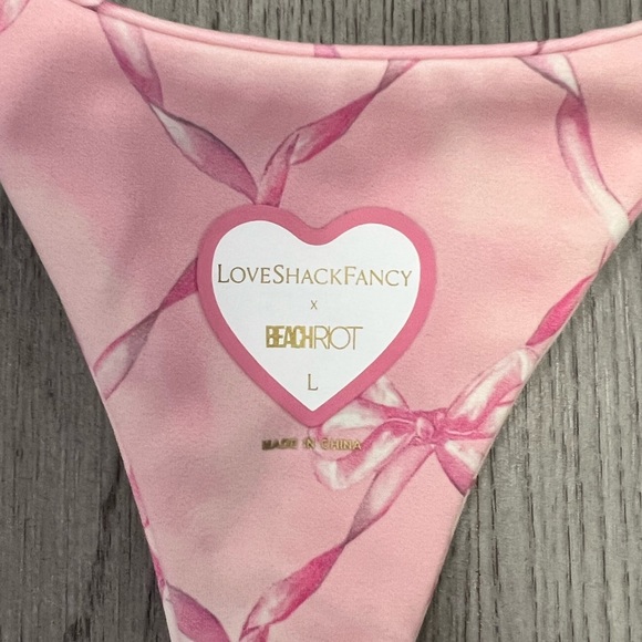 Beach Riot Tops Nwt Loveshackfancy X Beach Riot Pink Bow Twist Top